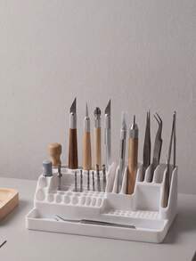 1pc Porous Desktop Tool Storage Rack, Simple And Modern Stationery Sorting And Storage Rack, Office Desktop Miscellaneous Storage Box, Suitable For Office Desks, Study Desks, Student Desks, Handmade Workbenches, And Garages - Multicolor - View 6