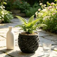 Hollow Breathable Flower Pot, Special For Caudiciform Succulents & Cacti, Creative Spiral Multi-Hole Root Control Planter, Black & White Dual Color - Hollow Planter - View 3