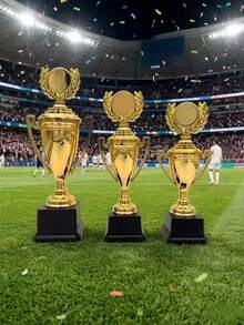1 pièce Trophée de victoire doré, divers trophées de vainqueur de compétition, prix de champion, vice-champion et troisième place pour événement sportif de football, décoration artisanale commémorative d'honneur, trophée pour activité de fête d'Halloween et de Noël - S - Voir 5