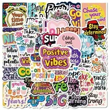 Positive Inspirational Stickers, Motivational Quotes Waterproof Stickers, Self-Affirmation Floral Text Stickers, Suitable For Journals, Water Bottles, Laptops, Luggage, Scrapbooks, Back To School Essentials - A - View 8