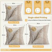 4pcs/1pc Bohemian Plant & Sun Pattern Pillow Covers, Single-Sided Print Cushion Cases, Suitable For Living Room, Bedroom, Home Decor, All-Season Use - Multicolor - View 3
