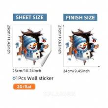 Christmas Wall Sticker, Christmas Snowman Wall Sticker, Holiday Home Decor Family Wall Decoration Beautification Sticker, Wall Sticker Toilet Sticker, Wall Flaw Covering, Suitable For Smooth Flat Walls, Suitable For Living Room, Bedroom, Dining Room, Study, Entrance Hall, Self-Adhesive Easy Installation Removable - A - View 7