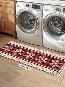 1/2pcs Christmas Vintage Diatomaceous Earth Mat, Snowflake Pattern, Super Absorbent, Non-Slip, Perfect For Bathroom, Kitchen And Dining Room, Quick Drying, Ideal Home Decor And Bathroom Floor Mat Gift. - Multicolor - View 13