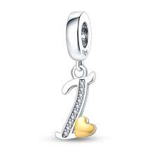 1pc S925 Sterling Silver Letter Pendant, Rhinestone Inlaid Dual Color Heart Design, 26 English Letters Available, Exquisite Hollow Craftsmanship, Original Bracelet Necklace DIY Pendant Chain Jewelry Making, Personalized Name Identifier Accessory, Suitable For Daily Wear And Holiday Gifts, Comes With Elegant Gift Box - Silver - View 20