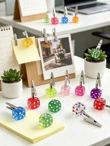 1pc Unique Transparent Dice Shaped Multi-Color Ashtray Cigarette Holder, Heat-Resistant Smoking Accessory - Multicolor - View 2