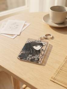 1pc/4pcs Tokio Hotel Anime Aesthetic Acrylic Keychains, German Rock Band Tokio Hotel Members 2D Anime Manga Style Rectangular Black & White Illustration Pattern Pendant, Backpack & Car Key Accessory, Gift For Rock Music Fans & Supporters - Multicolor - View 10