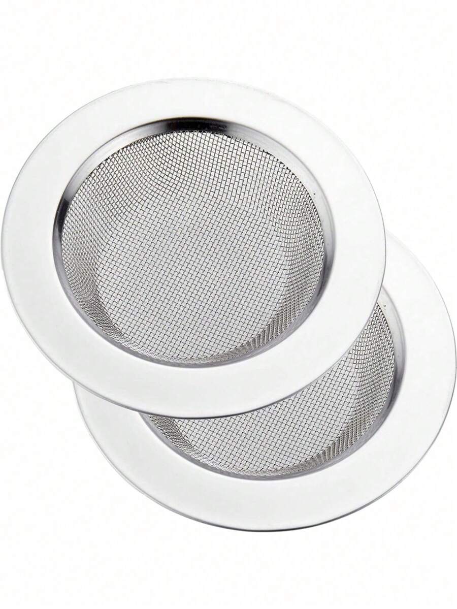 1/2/4pcs Shiny Silver Sink Strainer, Fine Mesh Captures Food Debris, Prevents Drain Clogging, Suitable For Kitchen Sink, Bathroom Basin, Easy To Clean Home Kitchen And Bathroom Accessories, Kitchen Accessories, Sink, Kitchen Decor And Accessories - Multi-color - View 1