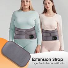 Hailicare Smart Heating Waist Support Belt With Vibration Massage, Red Light Heating, 3 Heating Levels, 3 Vibration Modes, With Controller, 5000mAh Rechargeable Battery - Grey - View 2