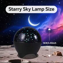 Starry Sky Projection Light - 360° Rotating Star & Moon Atmosphere Lamp - USB Powered Bedroom Night Light - Birthday Party, Camping, New Year Gift - Starry Sky Projector Light - View 5