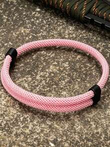 1pc Men's Nylon Braided Rope Bracelet, Simple Solid Color Woven Wristband, Suitable For Men And Women Daily Casual Outdoor Fashion Wear - Minimalist Woven Bracelet - View 4