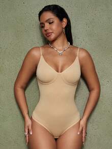 1 Peça Bodysuit Feminino Sem Costura com Controle de Barriga e Modelagem Corporal Micro Shape - cor - Visão 7