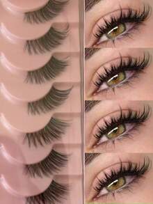 9 Pairs Half False Eyelashes, Natural Cat Eye Effect, Extended Tail, Fluffy & Lightweight, Faux Mink Fur Material, Create Natural Makeup Look, Suitable For Daily Wear, Must-Have For Beauty Bloggers. - View 7