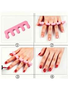 Bộ 6 món dụng cụ làm móng, bộ làm nail nghệ thuật di động gồm dũa móng, miếng đệm mút, kẹp tách ngón chân, bàn chải làm sạch móng, que đẩy da gỗ, dụng cụ chăm sóc móng chuyên nghiệp cho làm nail DIY, dùng tại nhà và du lịch - Hồng - Xem 3