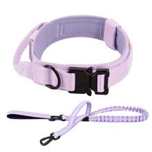 Purple Tactical Training Dog Collar With Leash, Premium Nylon Adjustable Dog Collar With Handle, Heavy Duty Metal Reinforced Buckle D Ring Soft Cotton Padding Military Training Collar Suitable For Medium And Small Dogs - Multicolor - View 10
