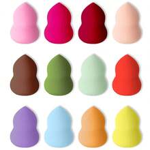 4pcsMulti-Color Makeup Sponge Set, Teardrop & Slant Cut & Gourd Shape, Wet & Dry Use Foundation Blending Sponge, Soft Reusable Cosmetic Puff For Face Makeup - Multicolor - View 5