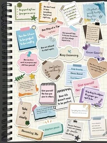 50pcs Encouraging Message Text Stickers For Decorating Switches, Water Bottles, Laptops, Phone Cases, Tablets, Luggage, Journals, Notebooks, Diaries, Scrapbooks, Planners, Guitars, Skateboards - Encouraging Comment Text - View 2