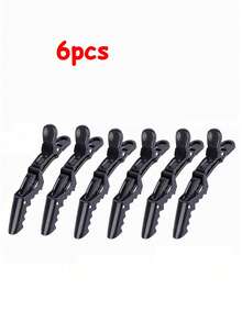 12/6/1 Crocodile Clip Multi-Functional Hair Distribution Clip, Side-Parting Clip For Bangs, Suitable For Both Men And Women, Suitable For Daily Use, Hair Accessory, Hairstyle, Salon Styling, Duckbill Clip, Low-Priced Hair Accessory Tool. - Black - View 8