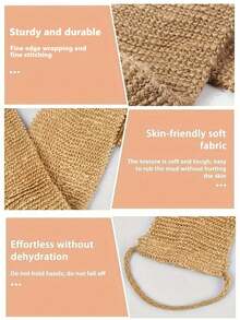 2pcs/Set Strong Exfoliating Towels, Made Of Jute Material, Gentle On Skin. Double-Sided Back Exfoliating Tool, Suitable For Men And Women. Thickened Bath Towel Gloves. - Multicolor - View 3