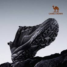 CAMEL CROWN 女士户外休闲鞋、越野跑鞋、防水防滑耐用徒步鞋 - 黑色 - 查看 7