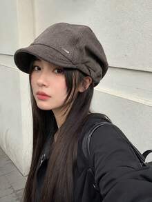 1 chiếc mũ xô nữ dáng rộng xếp ly vân wash, vành sâu tôn mặt, mũ thường ngày phong cách streetwear đa năng, phù hợp mùa xuân, thu, đông, đi làm, đi làm hằng ngày, du lịch, dã ngoại - A - Xem 7