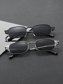1 Pair Casual Metal Solid Color Round Sunglasses For Men, Design, Suitable For Street Photography, Party, Fishing, Outdoor Leisure Activities, Dating Outfit And More - Multicolor - View 3