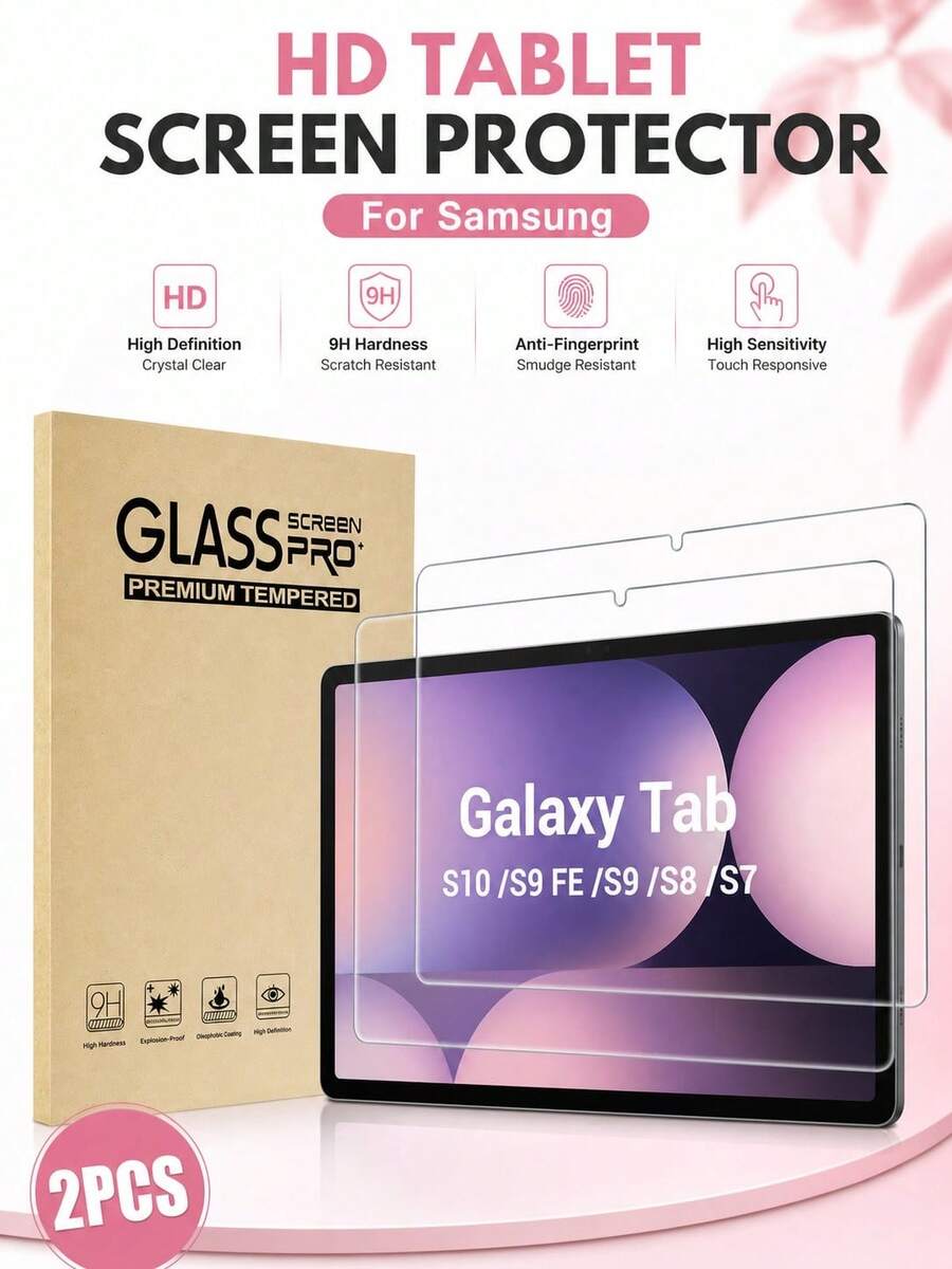 2 Packs Tablet Tempered Glass Screen Protector For Galaxy Tab S9 11-Inch 2023 / S8 11-Inch 2022 / S7 11-Inch 2020, 9H Hardness HD Screen Protector Film, For Galaxy -X710/X700/T870 Model Tablet Accessories - White - View 1