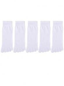 chuanwa(2) Women Solid Color Five Toe Socks Breathable Sweat Wicking Mid Crew Toe Separated Socks Casual Five Finger Socks Suitable Multi Colors Available - Multicolor - View 11