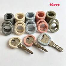 20/10/5pcs Silicone Key Caps, Morandi Color Key Identification Rings, Flexible Rubber Key Head Protective Covers, Color Coded Key Marker Rings, Suitable For Home Keys And Office Keys Organization Accessories - Keychain Protective Case - View 9