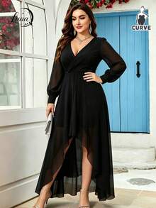 Plus Size Dresses - Black - View 7