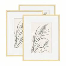 Mosearon 3pcs/2pcs/1pc Aluminum Alloy Picture Frame 30x40cm, A3 A4 Minimalist Classic Metal Frame, Certificate Frame, High-Quality Metal Brushed Texture, High-Resolution Acrylic Glass, Vertical And Horizontal Display - Flat Aluminum Alloy - View 1