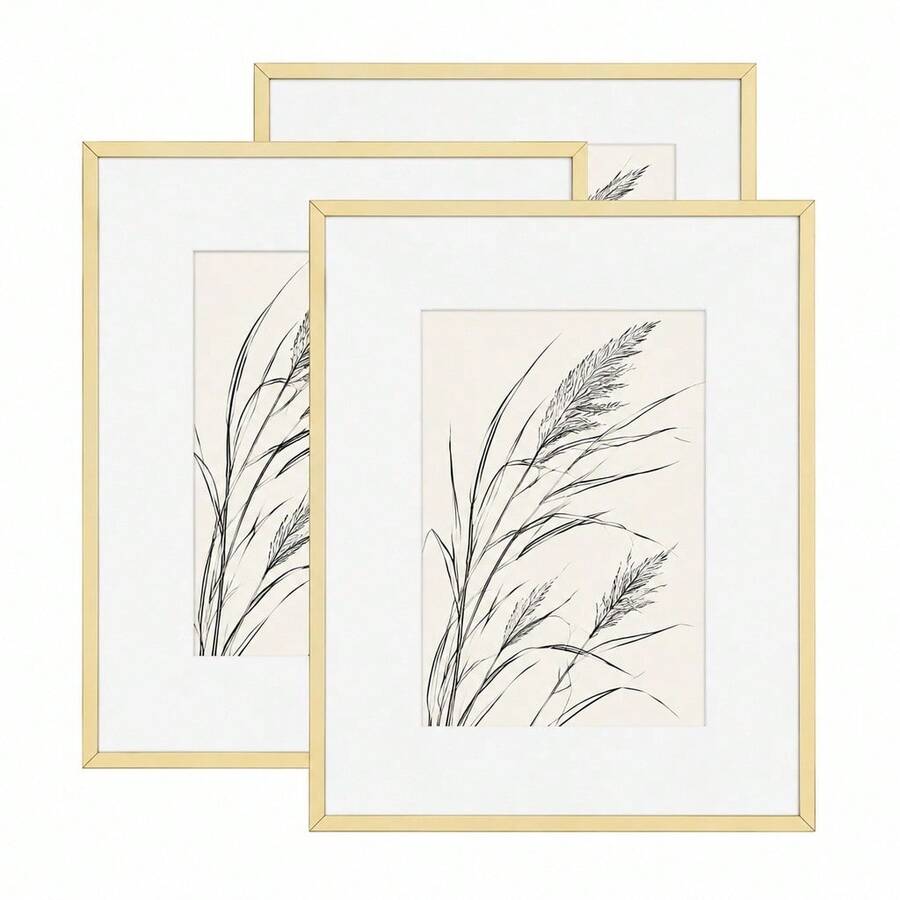 Mosearon 3pcs/2pcs/1pc Aluminum Alloy Picture Frame 30x40cm, A3 A4 Minimalist Classic Metal Frame, Certificate Frame, High-Quality Metal Brushed Texture, High-Resolution Acrylic Glass, Vertical And Horizontal Display - Flat Aluminum Alloy - View 1