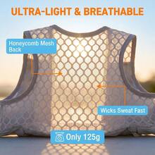 Hydration Backpack Vest | Lightweight Breathable Running Vest | Adjustable Shoulder Straps | Large Capacity Pockets | Unisex - Light Grey - View 4