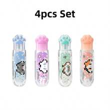 1pc/2/4pcs Cute Pixel Cat Paw Press-Type Dot Glue, Retractable Dot Adhesive Roller, Great For Daily Study, Office Use, Student Rewards - Multicolor - View 9