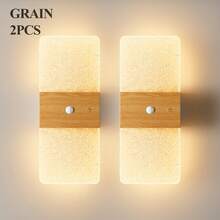 Modern Crystal Motion Sensor Wall Lamp, LED Smart Sensor Acrylic Wall Light, Wireless LED Wall Lamp, Battery-Powered Night Light, Adjustable Color Temperature, Suitable For Hallways, Bathrooms, Bedrooms, Home Decor, Christmas Decor - Square Multicolor - View 2