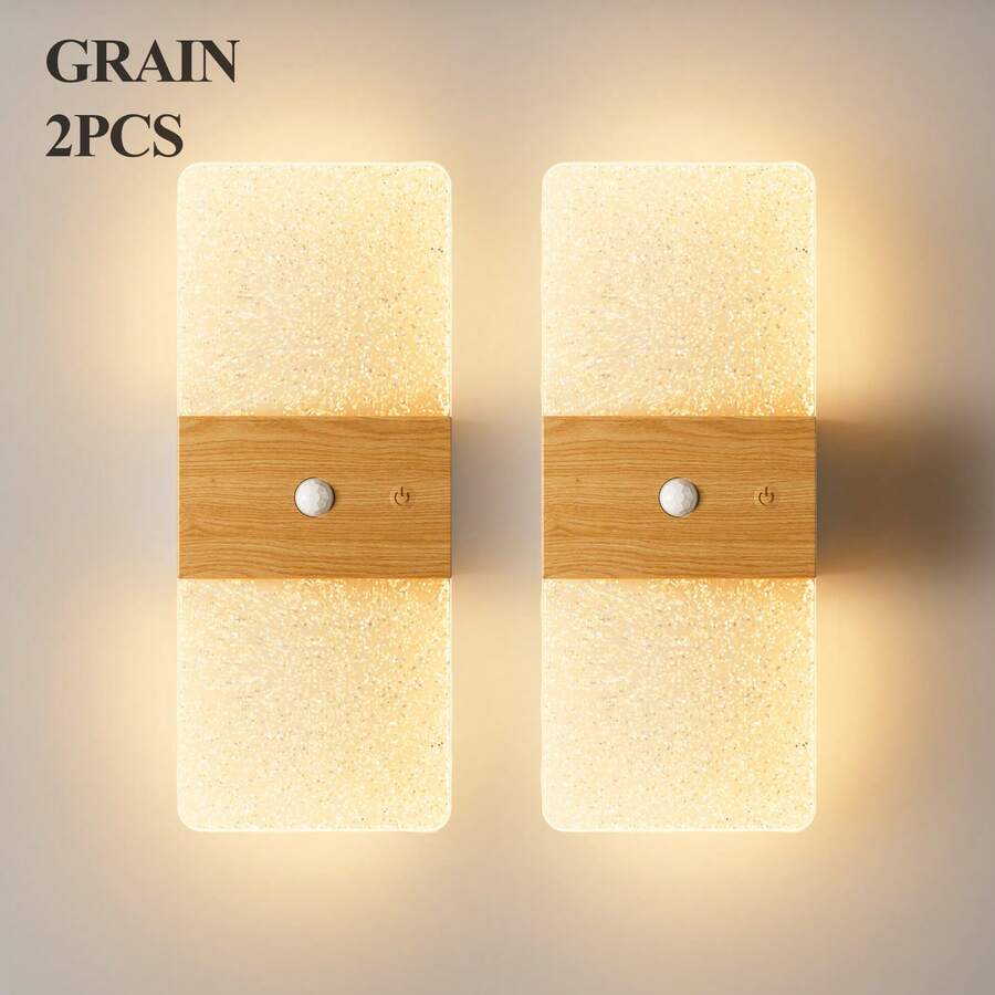 Modern Crystal Motion Sensor Wall Lamp, LED Smart Sensor Acrylic Wall Light, Wireless LED Wall Lamp, Battery-Powered Night Light, Adjustable Color Temperature, Suitable For Hallways, Bathrooms, Bedrooms, Home Decor, Christmas Decor