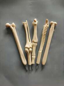 Bone-Shaped Ballpoint Pen, Oval Ergonomic Design, Medium Point Tip, Plastic Material, Retractable, Ideal Gift For Nurses And Doctors, Suitable For Office And Medical Notebook Writing, 1pc, Toy, Christmas Gift, Halloween, Christmas Stocking Filler, Gifts - Multicolor - View 5