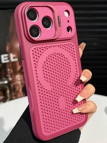 Luxury Breathable Heat Dissipation Invisible Ring Holder Magnetic Phone Case Compatible With Iphone 18 Pro Max 18 Pro 17 Pro Max 17 Pro 17 16 Pro Max 16 Pro 16 15 Pro Max 15 Pro 15 14 Pro Max 14 Pro 14 13 Pro Max 13 Pro 13 Wireless Charge Soft Silicone Cover - Cherry Red - View 1