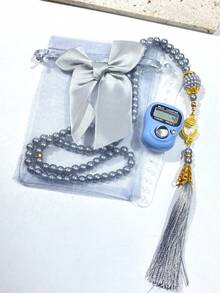 Tasbih Prayer Beads With Digital Counter, Bowknot Gauze Bag Religious Gift - Multicolor - View 15