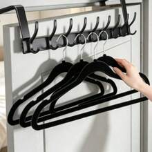Premium Flocked Hanger, Non-Slip Thin Flocked Felt Hanger, Sturdy Heavy Duty Coat & Suit Hanger, Closet Storage Organizer 1pc - Multicolor - View 6