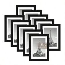 2pcs Wooden Photo Frames, Suitable For Photo Wall, Available In 10x15, 13x18, 15x20 And 20x25 Inches, Can Be Placed On Desk Or Hung On Wall, Ideal Choice For Photo Decoration And Commemorative Gifts - Multi-color - View 2