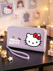 SANRIO Kawaii Hello Kitty Print Long Zipper Wallet For Women,Multi-Card Holder Phone Clutch Bag Purse With Wristlet Strap,Large Capacity Coin Organizer Gift - Multicolor - View 3