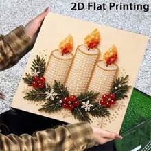 New Pearl Painting Christmas Candle Wreath Pattern Design For Home Wall Decor Art, Inspiring Creativity And Passion, Thoughtful Christmas Holiday Gift For Creative Handmade Art Enthusiasts Diamond Painting Kit - Pearl Painting - View 2