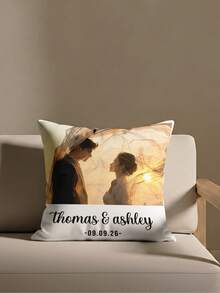 1pc Customized Photo Double-Sided Printed Pillowcase, Holiday Customized Image Pillowcase, Create Your Own Image Pillowcase, Gift For Family, Friends And Yourself - Champagne - View 10