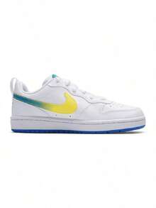 Nike Kids' Court Borough Low WC (GS) Casual Sports Sneakers For Outdoor Comfort IR3997-100 - White/Yellow/Teal - View 5