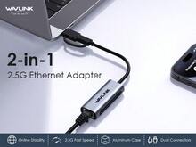 2.5G USB-C & USB 3.0 Ethernet Adapter, Hybrid 2-In-1 RJ45 Network Adapter, Compatible With Laptop/Tablet, Aluminum Alloy, Silver - Silver - View 1