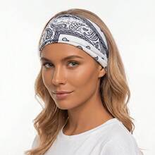 2 Pieces Paisley Print Headband Set – Bohemian Style Elastic Knotted Headband - Multicolor - View 3