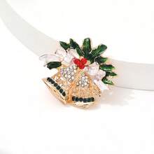 Christmas Multi-Style Alloy Brooch, Xmas Tree Wreath Bell Pumpkin Elf Lapel Pin, Drip Oil Decorative Brooch Pin, Aesthetic Jewelry For Jackets Scarves, Christmas Party Accessory & Gift - Multi-color - View 7