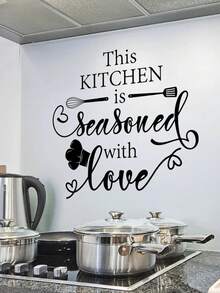 1 buah Stiker Dapur PVC, Stiker Dinding Grafis Slogan Modernis untuk Renovasi Dapur, Stiker, Stiker Dinding, Stiker Vinyl untuk Dekorasi Rumah, Item Dekorasi Musim Semi untuk Menyegarkan Rumah Anda, Stiker Dekorasi Rama, Hadiah Ulang Tahun, Wisuda, Dekorasi Dapur - Beraneka warna - View 3