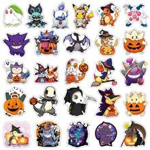 1set/50pcs Anime Cartoon Monster Halloween Theme Vinyl Sticker Pack, Waterproof Decorative Stickers, Pumpkin Ghost Character Stickers, Suitable For Laptops, Water Bottles, Luggage, Scrapbooks, Party Favors And Halloween Decorations - Multicolor - View 5