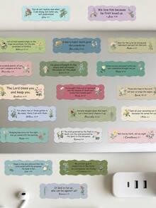 50pcs Bible Sticky Notes Stickers Decoration Scrapbook Planner Notebook Greeting Card Envelope Guitar Skateboard Diary Luggage Fridge Window Wardrobe Holiday Birthday Gift Study Reward Sticker Decals - Bible Sticky Notes - View 1